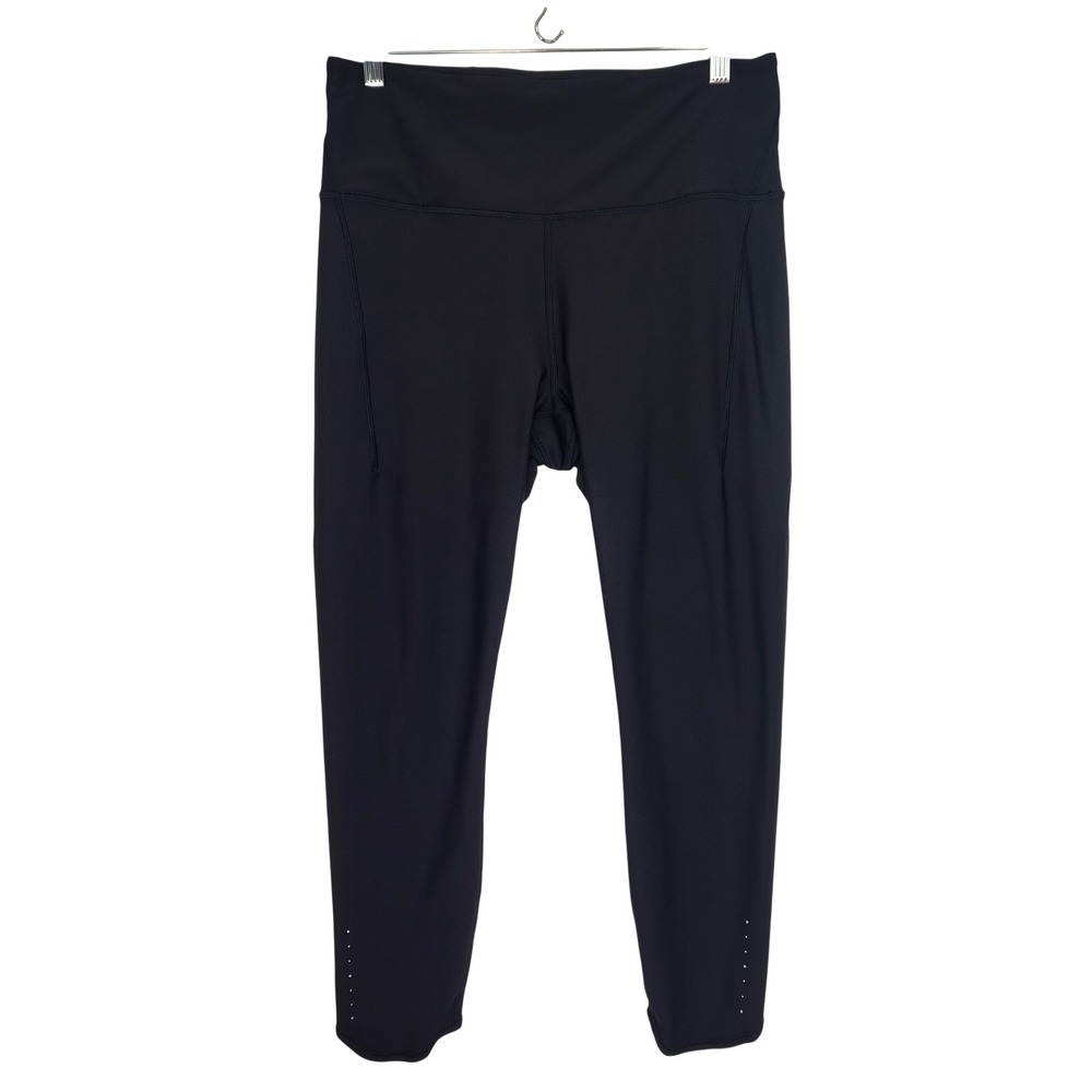 Athleta Pacesetter 7/8 Tight Legging Black Womens L Moisture Wicking Back Pocket